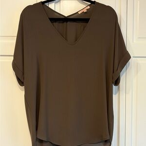 Gibson Latimer V-Neck Brown Blouse